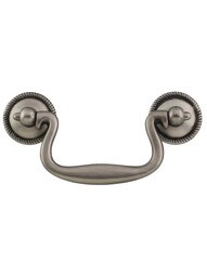 Manor House Swan-Neck Bail Pull with Roped Rosettes - 3" Center-to-Center